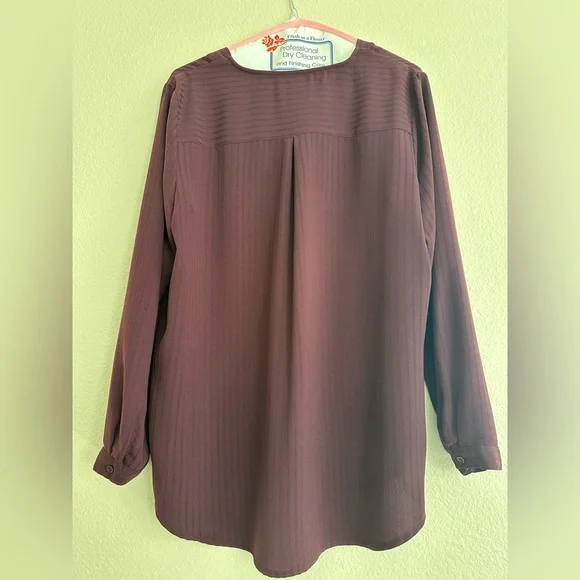 Adrianna Papell Deep Wine Blouse - Picture 2 of 3